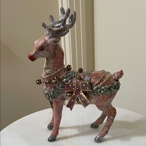 Glittering Reindeer Holiday Decoration